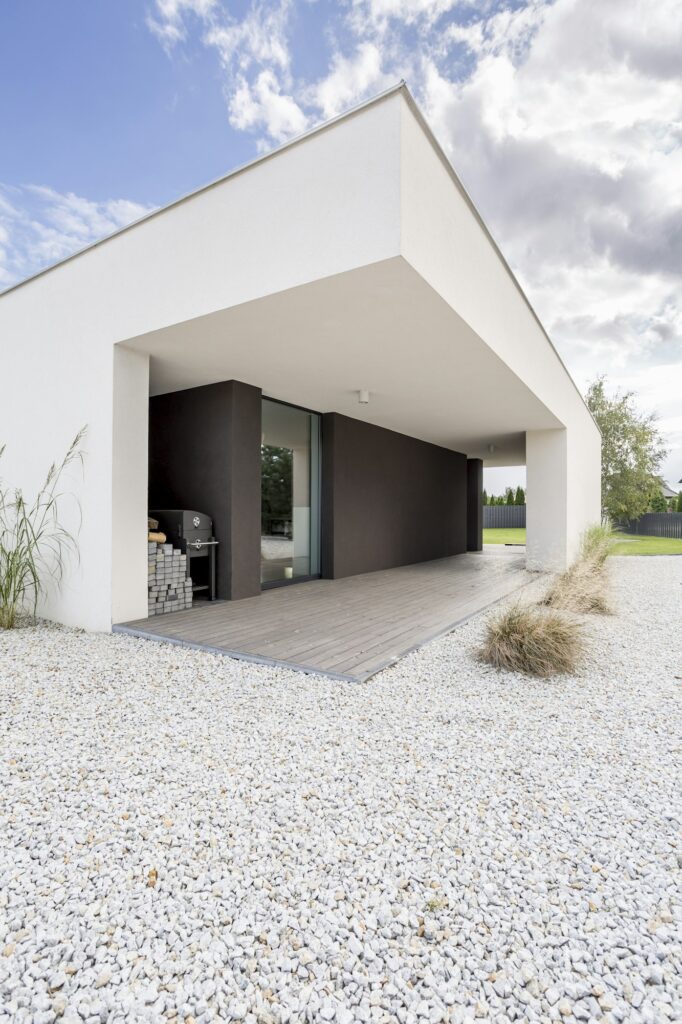 Backyard of modern house